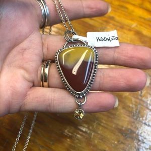Gorgeous Mookaite Jasper and citrine pendant